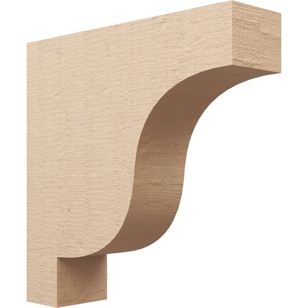 Ekena Millwork 9"W x 36"D x 36"H Thin Newport Rough Cedar Woodgrain TimberThane Corbel, Primed Tan CORUR09X36X36NEWRCPR - main